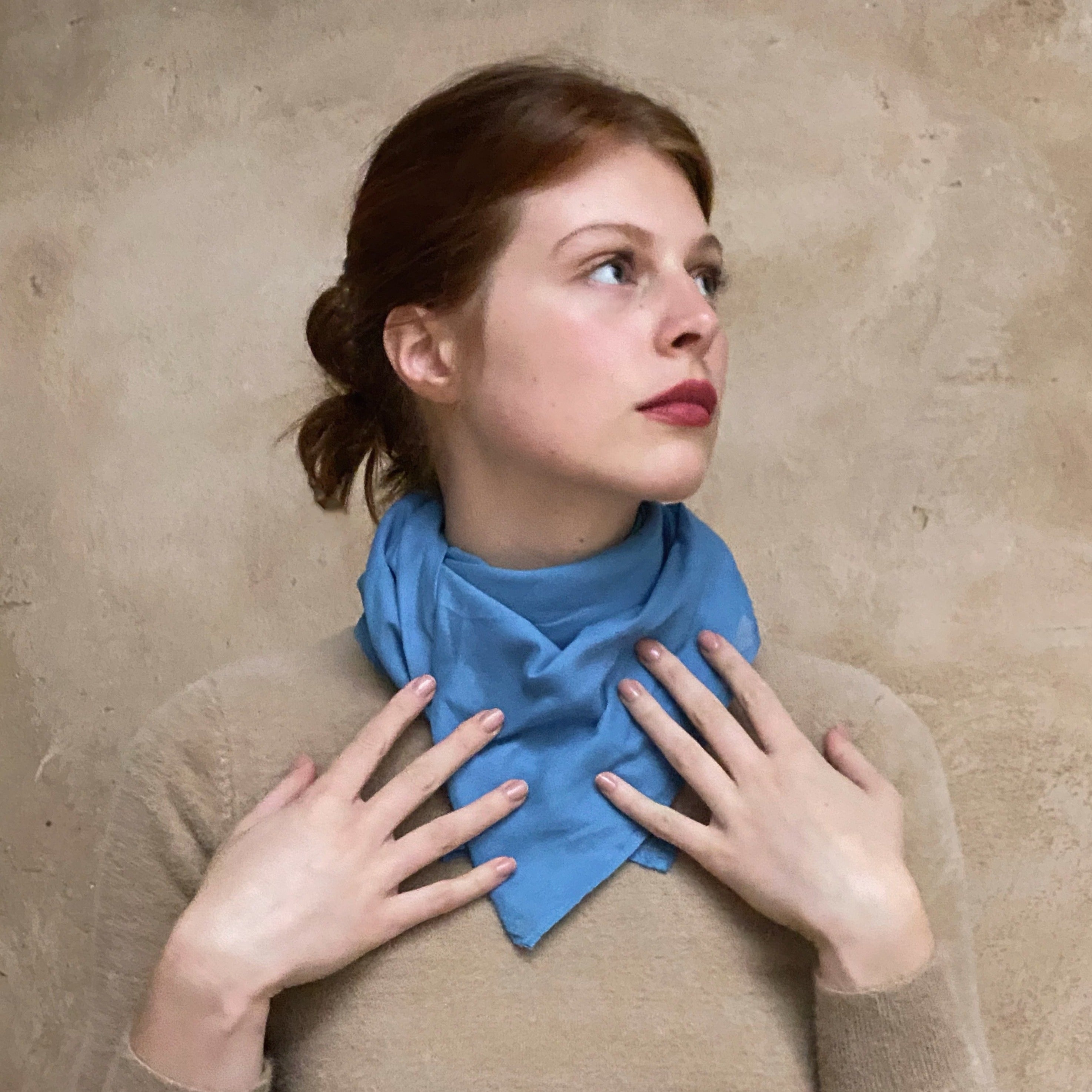 Cotton muslin scarf- Giovanna Feltria
